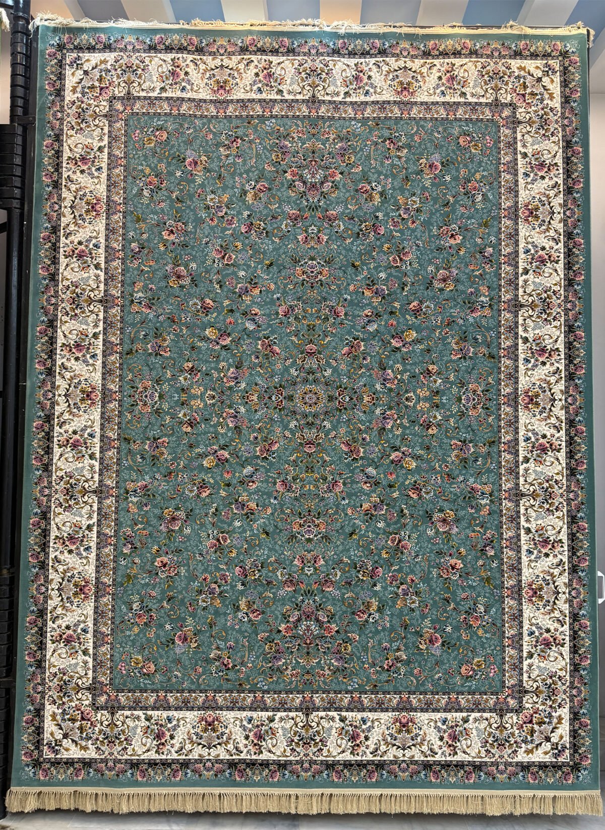 Rozalin, Sea Green - 1200 reed Persian machine-made carpet by Kazmi Carpets
