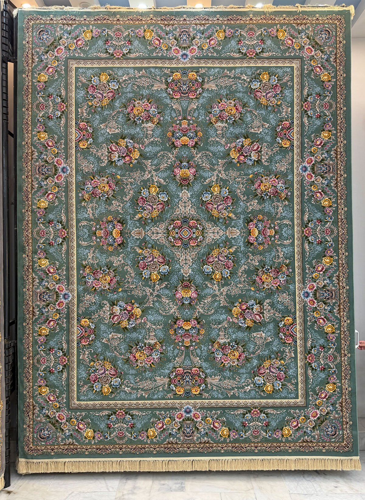 Aanashed, Grey - 1200 reed Persian machine-made carpet by Kazmi Carpets