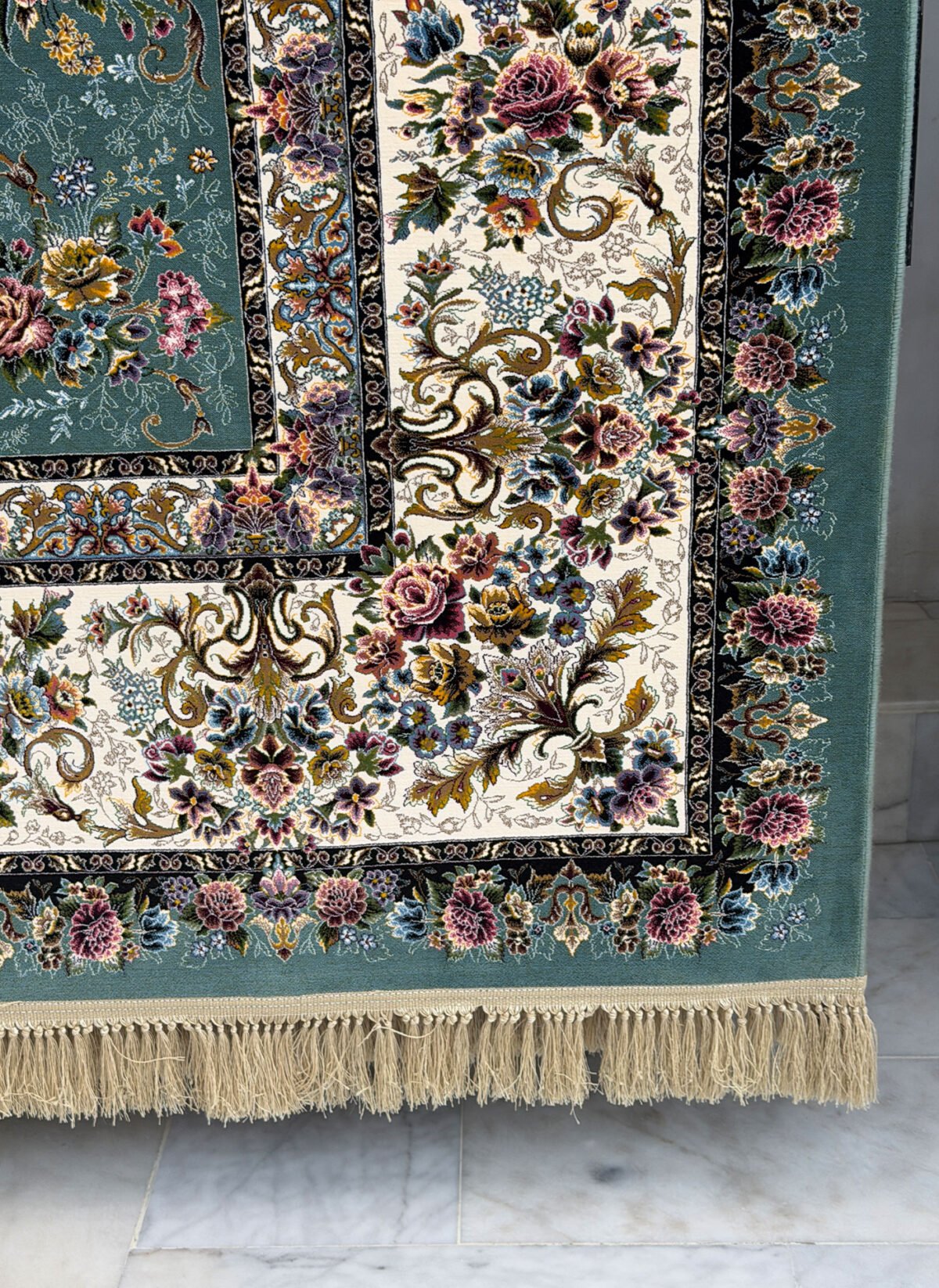 Rozalin, Sea Green - 1200 reed Persian machine-made carpet by Kazmi Carpets - view 3
