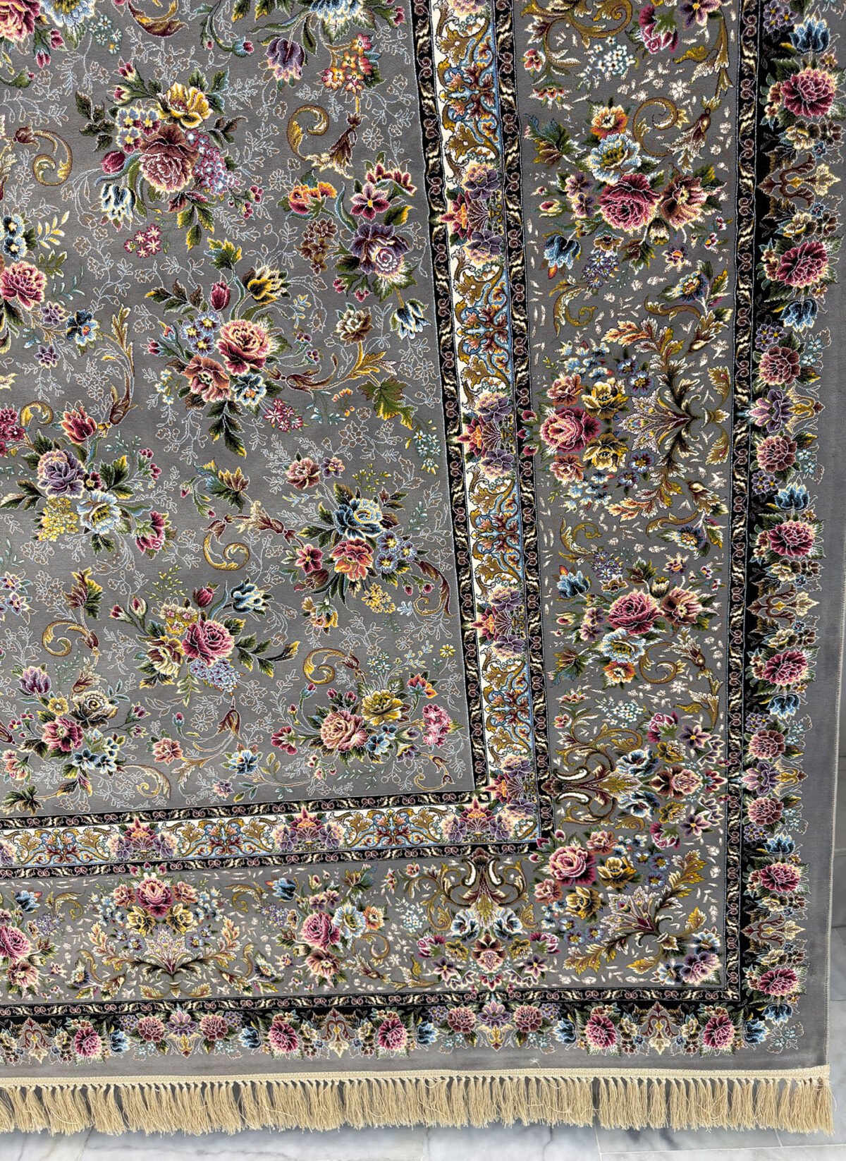 Rozalin, All Grey - 1200 reed Persian machine-made carpet by Kazmi Carpets - view 3