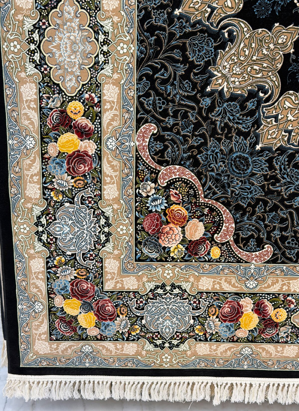 Sharukh, Black - 1200 reed Persian machine-made carpet by Kazmi Carpets - view 3