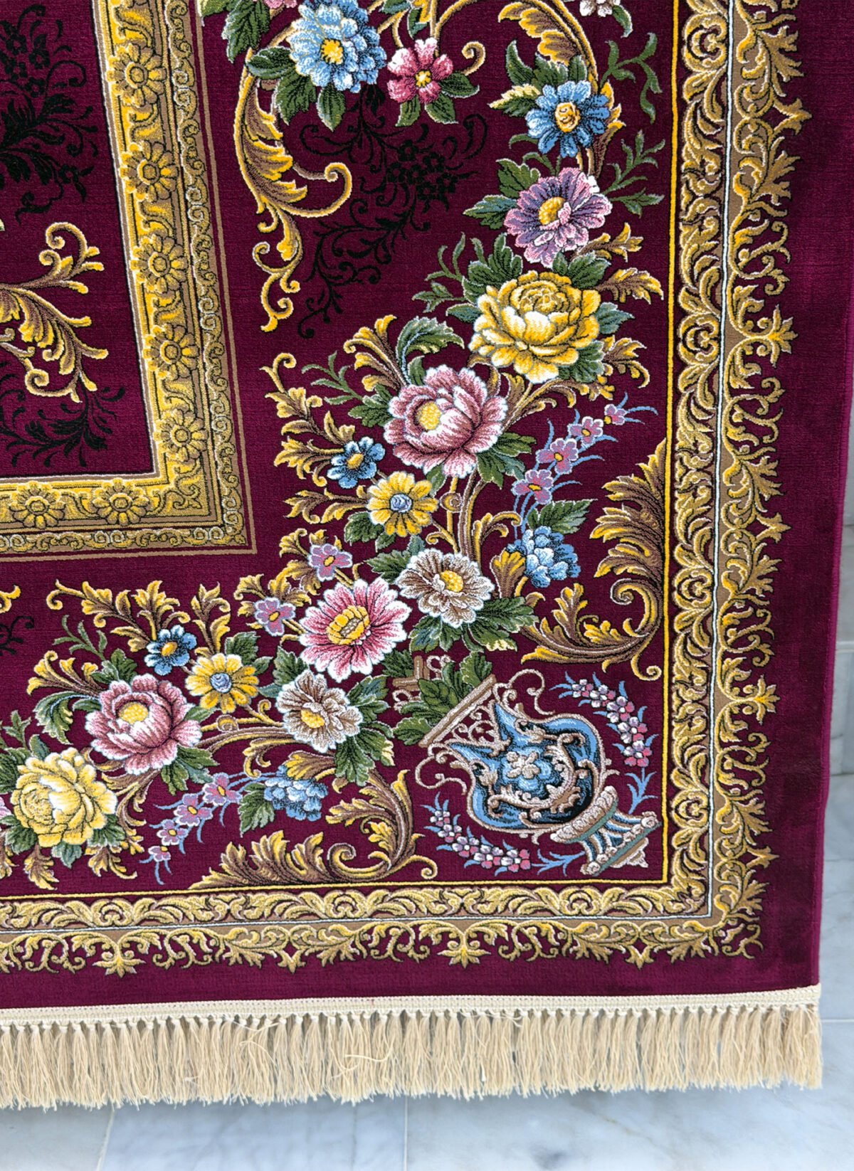 Aanashed, Maroon - 1200 reed Persian machine-made carpet by Kazmi Carpets - view 3
