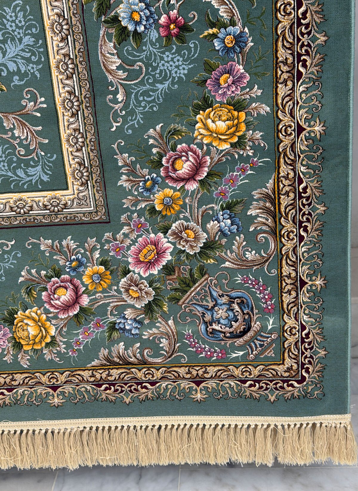 Aanashed, Grey - 1200 reed Persian machine-made carpet by Kazmi Carpets - view 3