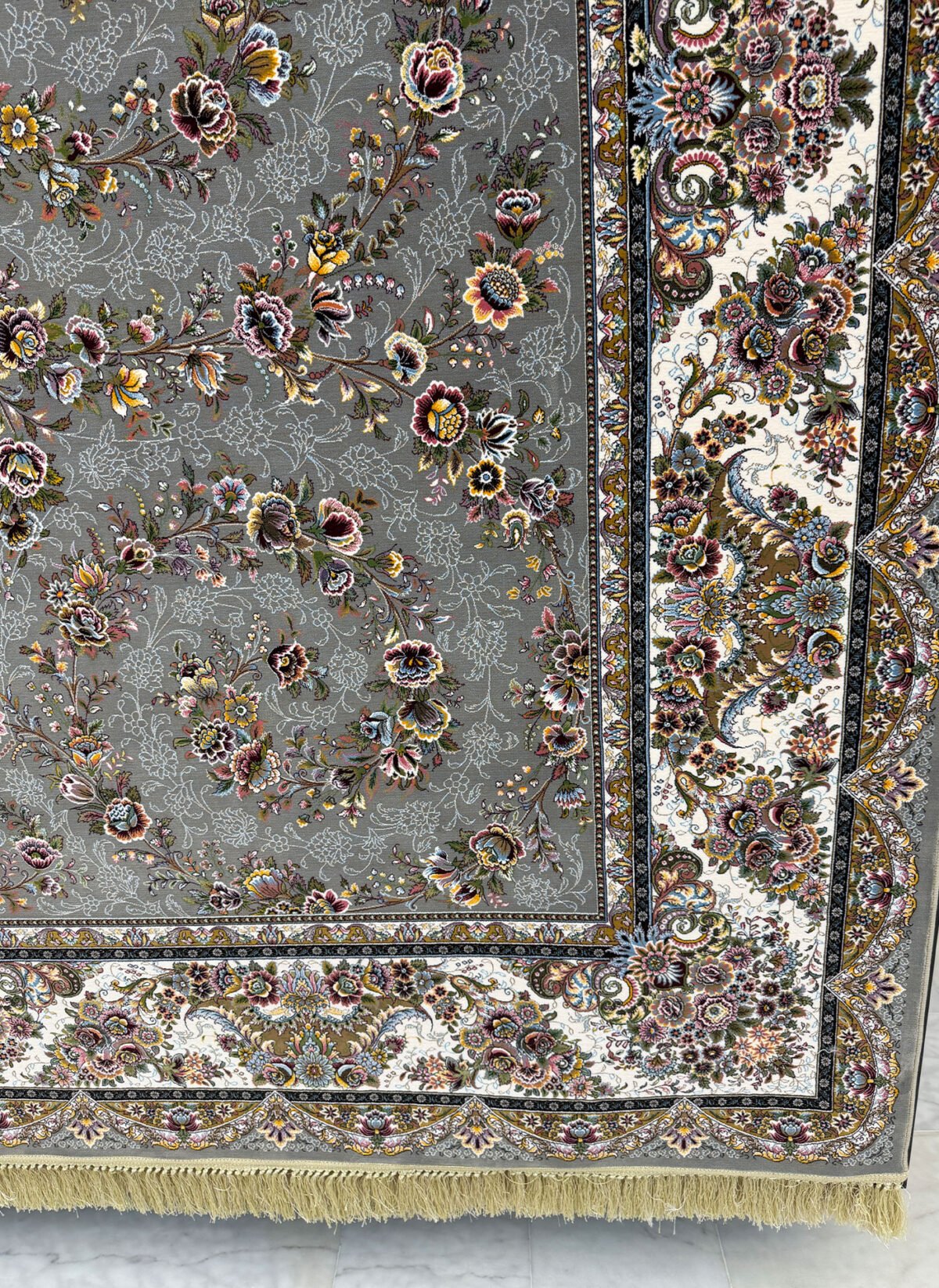 Asal, Grey - 1200 reed Persian machine-made carpet by Kazmi Carpets - view 4