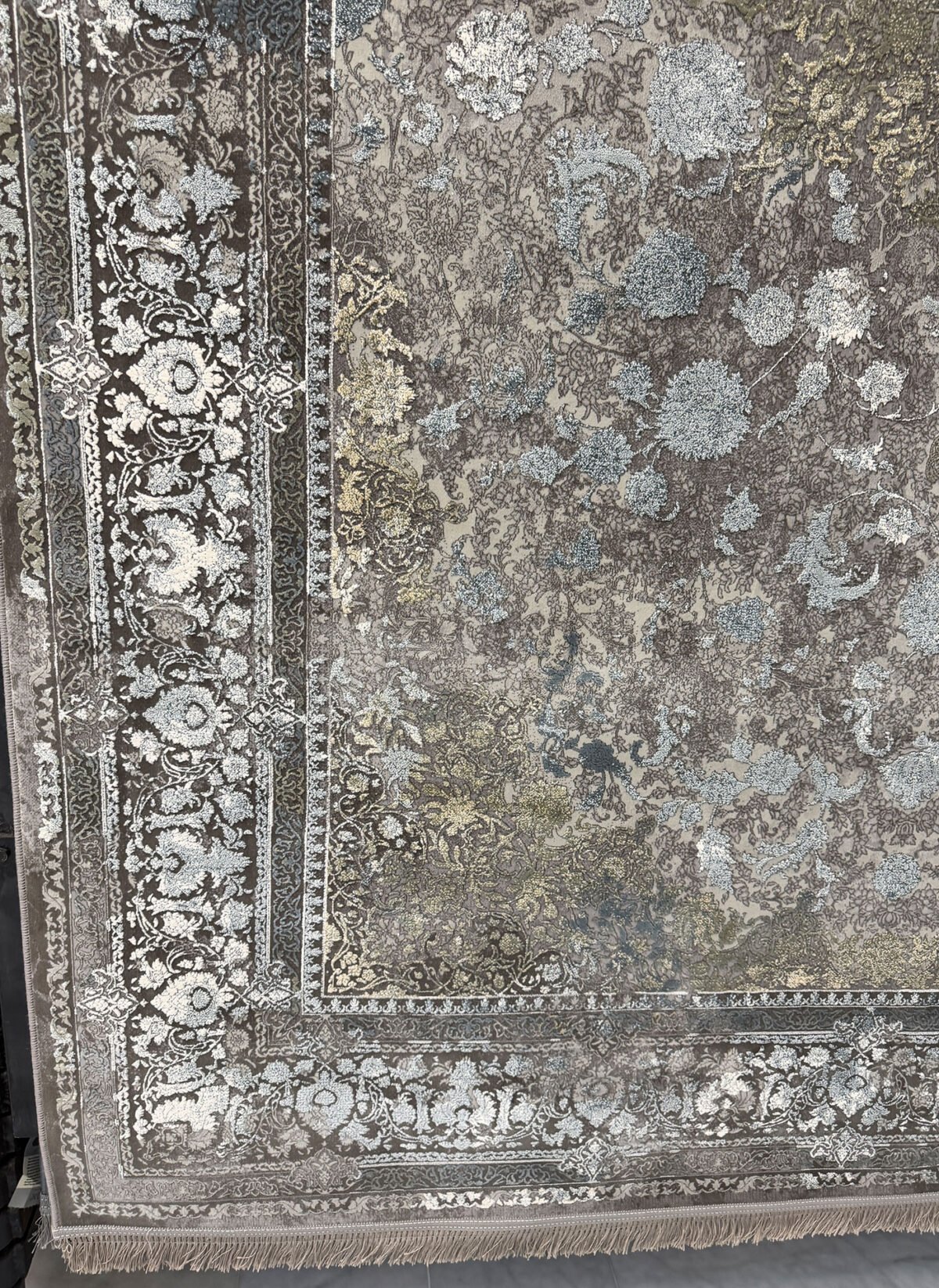 17829, Cream Embossed - 1200 reed Persian machine-made carpet by Kazmi Carpets - view 4