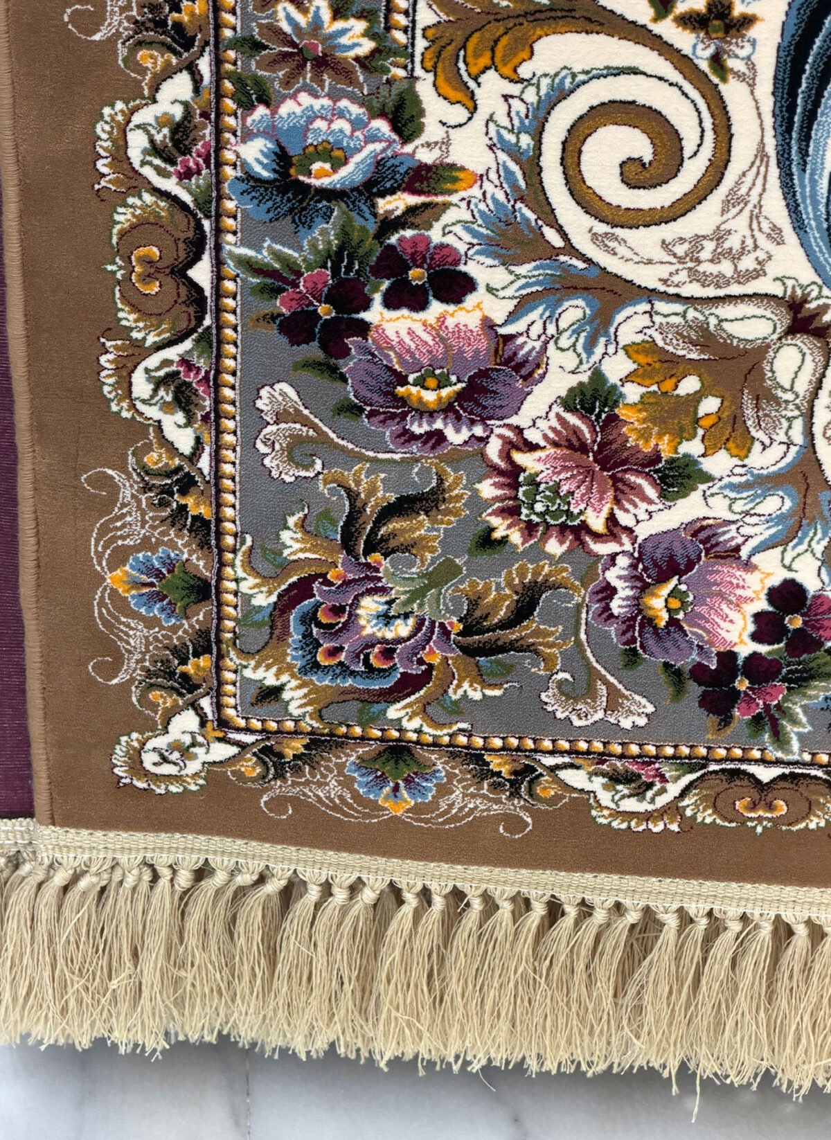 Dhorseen, Light Brown - 1200 reed Persian machine-made carpet by Kazmi Carpets - view 5