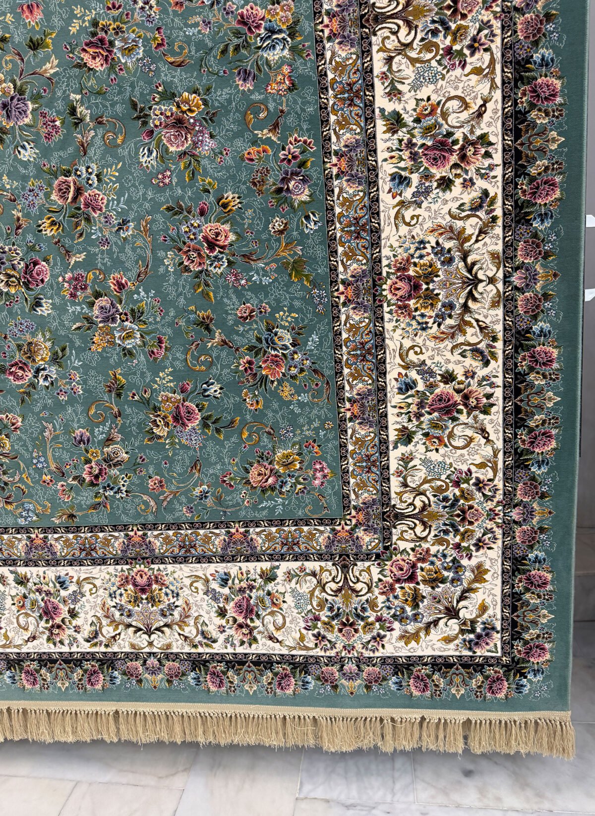 Rozalin, Sea Green - 1200 reed Persian machine-made carpet by Kazmi Carpets - view 5