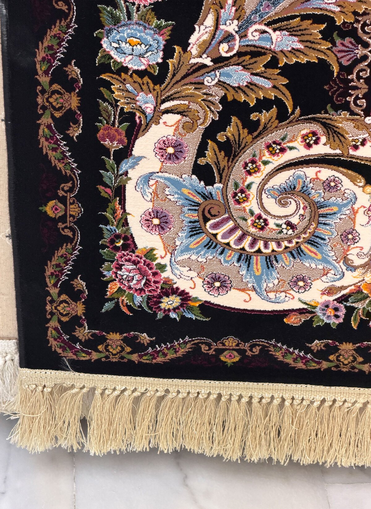 Mandgaar, Black - 1200 reed Persian machine-made carpet by Kazmi Carpets - view 5