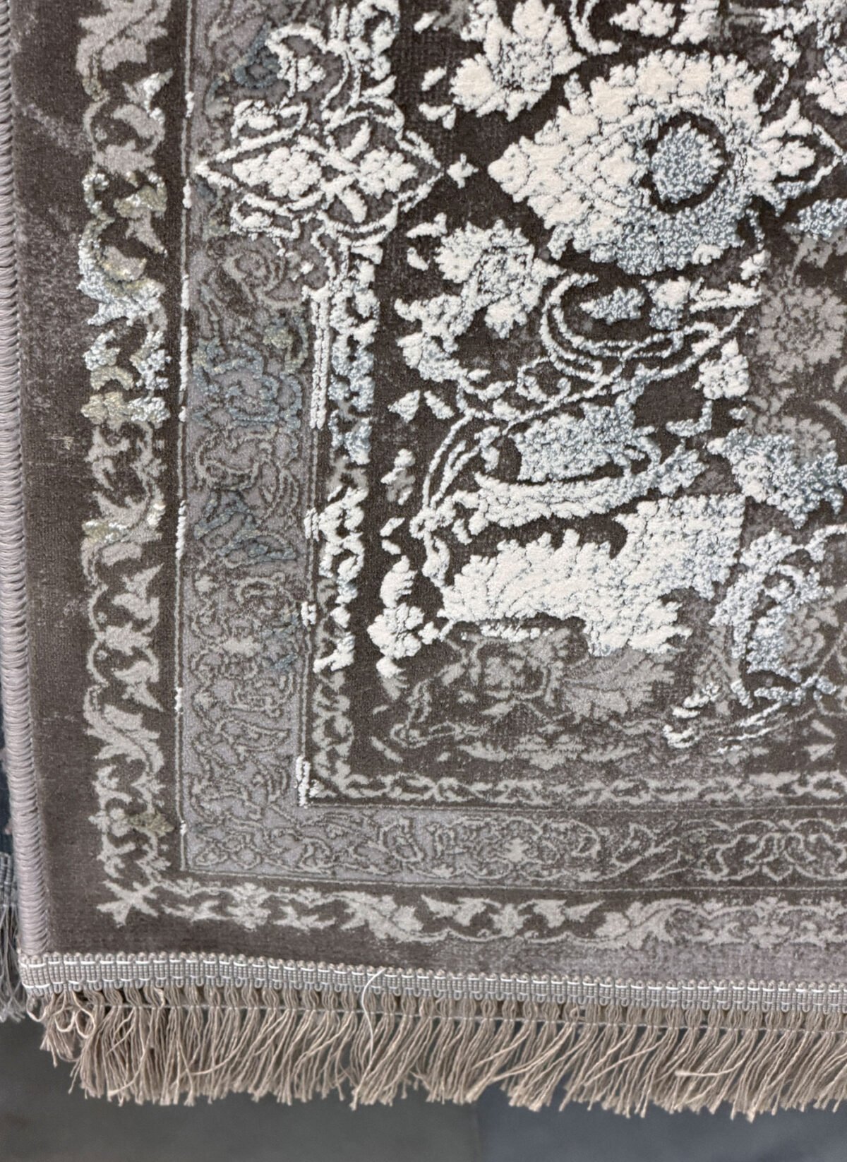 17829, Cream Embossed - 1200 reed Persian machine-made carpet by Kazmi Carpets - view 5