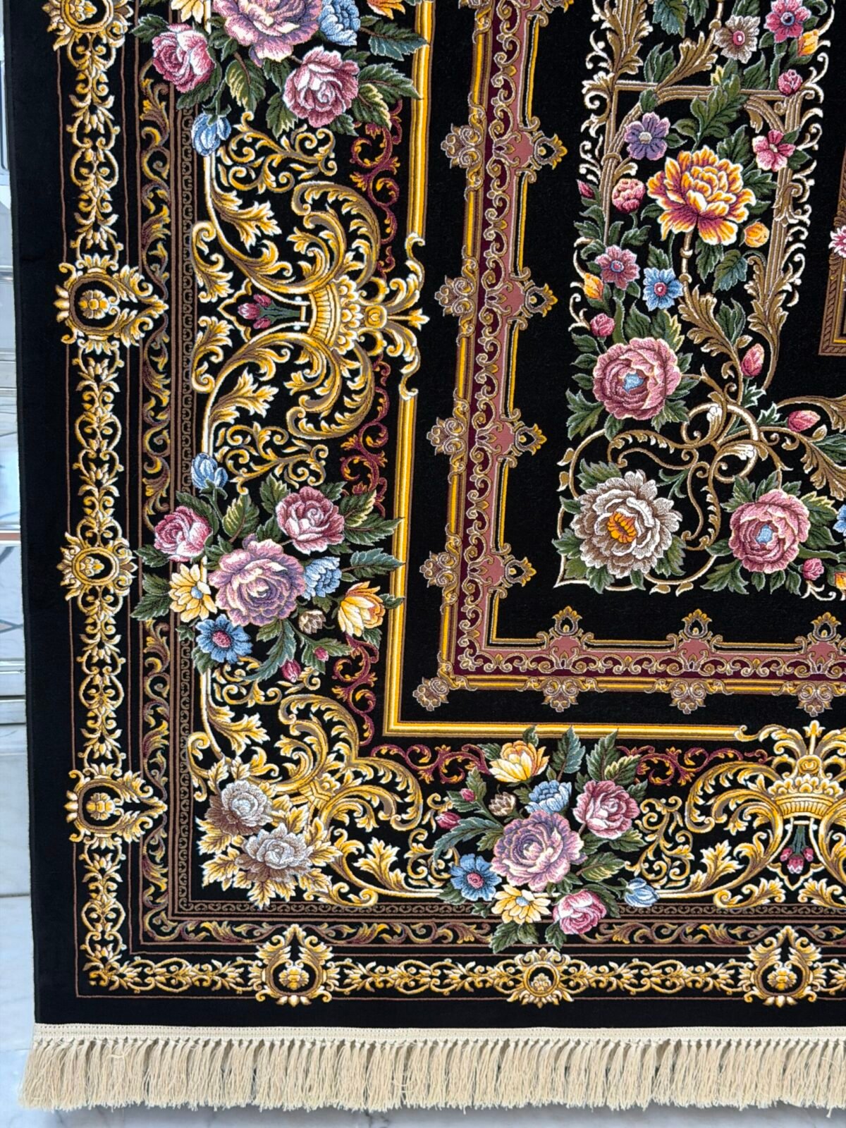 Haanis, Black - 1200 reed Persian machine-made carpet by Kazmi Carpets - view 4