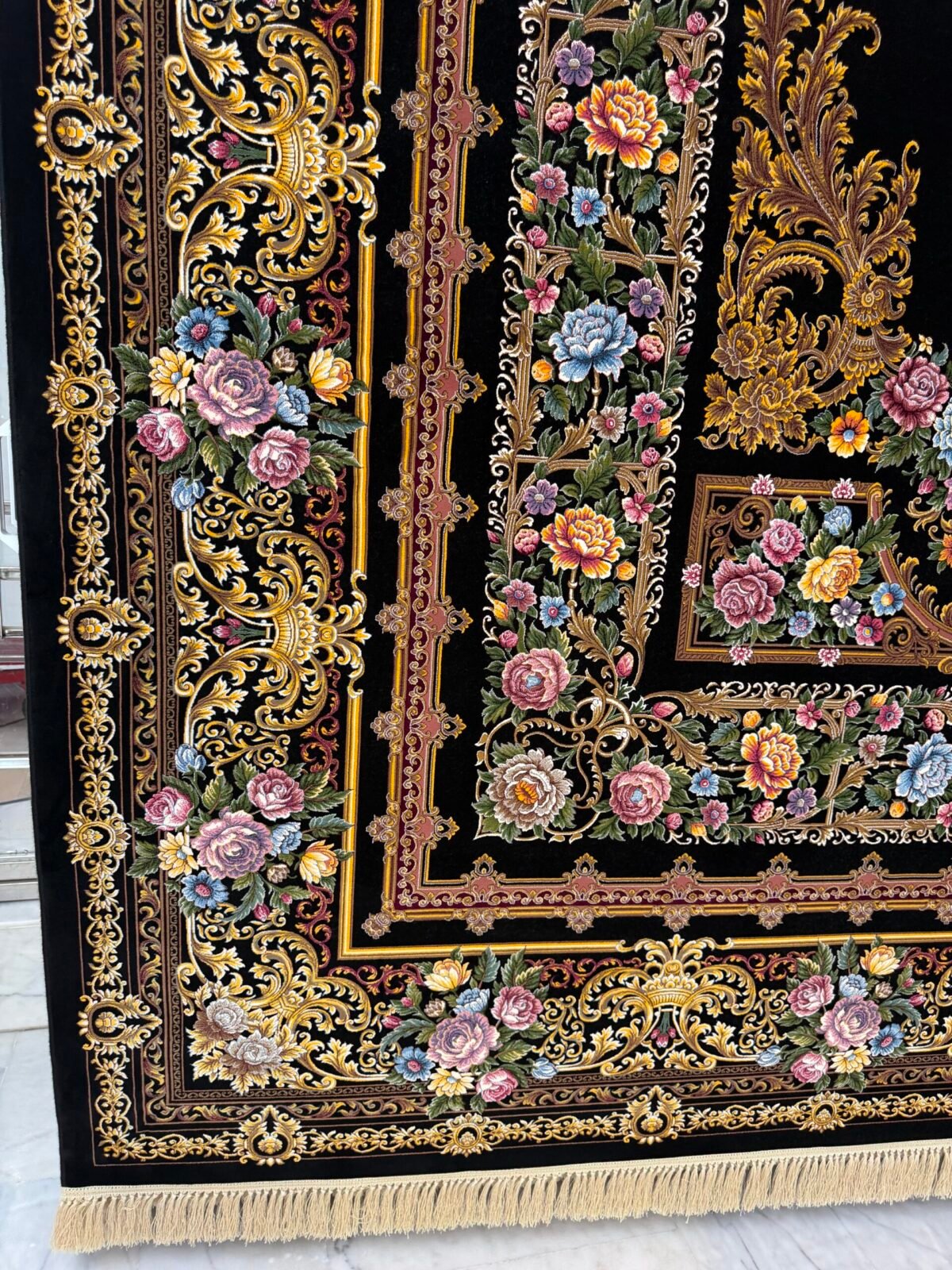Haanis, Black - 1200 reed Persian machine-made carpet by Kazmi Carpets - view 3